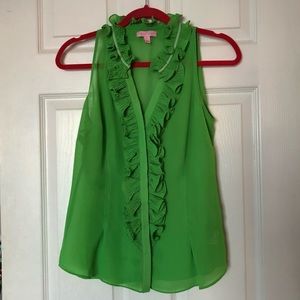 lilly pulitzer ruffle button up top